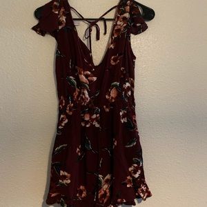 Maroon Floral Romper